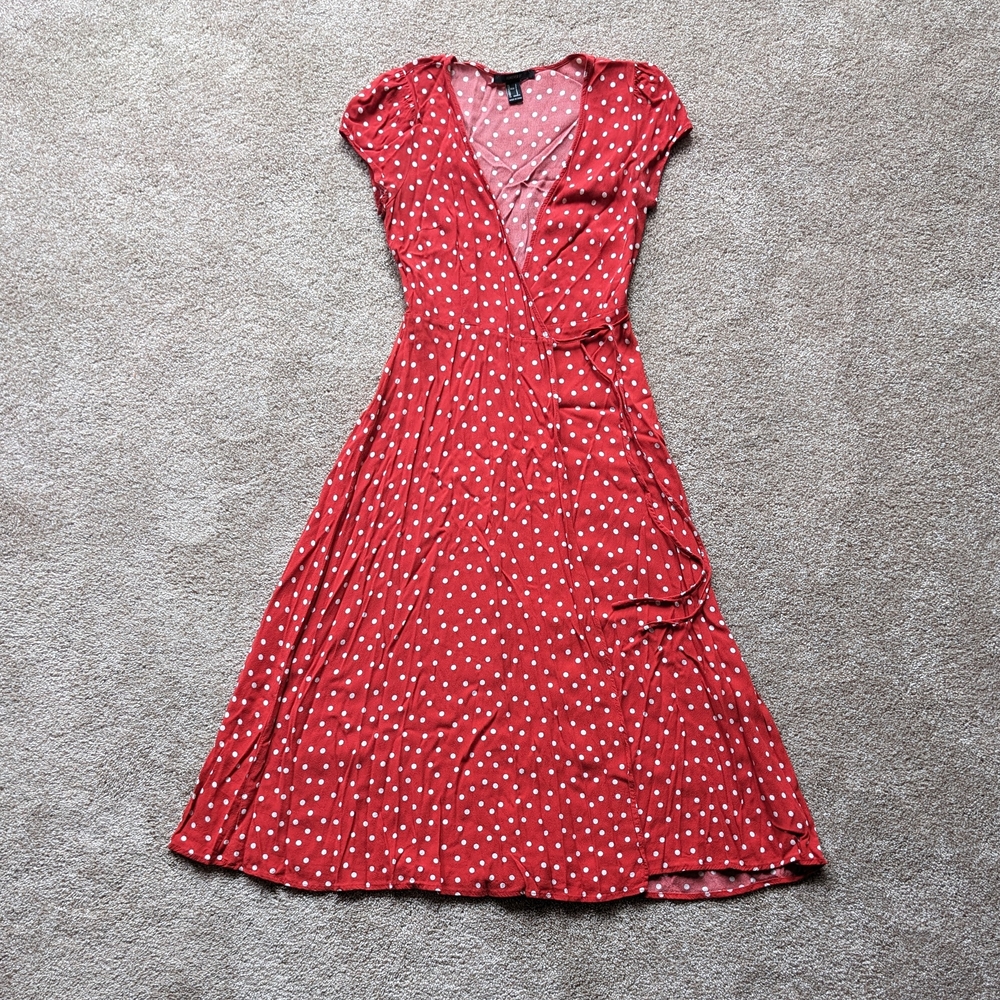 Red Polka Dot Wrap Dress